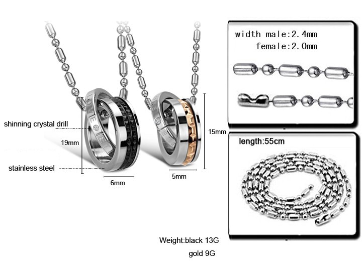 安心国内発送送料無料(^o^)／ペアネックレス人気　ペアネックレス安い　ステンレス ペアネックレス　カップルネックレス チタンペンダントネックレス お互いの愛情の絆　GX761