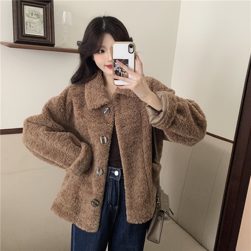 もこもこ オーバーサイズ ぬいぐるみ コート ブラウン 茶色 アウター 袖あり 長袖 ボリューム袖 5,659円