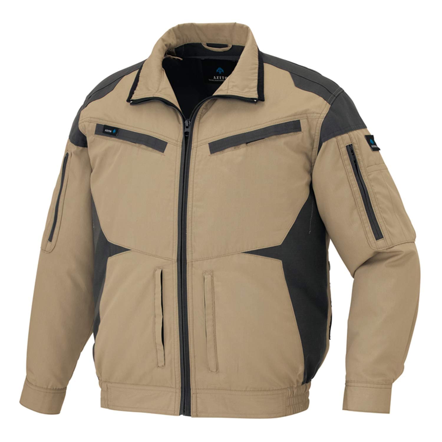 【全国送料無料】 アイトス 長袖ブルゾン(空調服TM)(男女兼用) AZ30589 025 カーキ SS