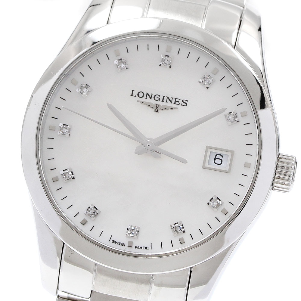 ロンジン LONGINES L2.386.4 コンクエスト クラシック 11Pダイヤ クォーツ レディース _917239【中古】