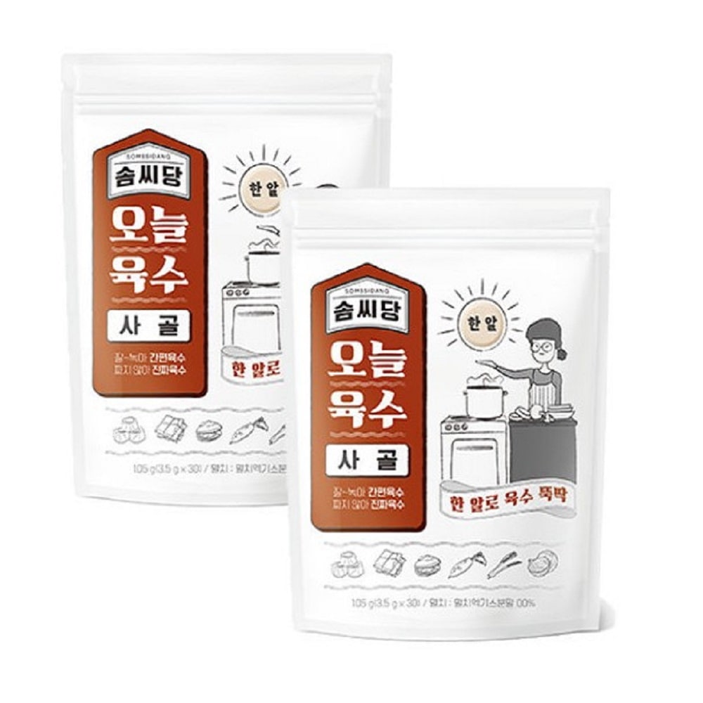 韓国-K MEAL-ソムシダン 今日スープ 牛骨 3.5g x 30x2パック コイン スープ 簡単 スープ 深くて豊かな味 簡単 キャンプ旅行 忙しい会社員 ママの味-K FOOD