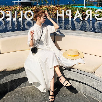 ドレスロングドレススリットロングドレスキャプテンシャツドレスシャツレディースロングドレスドレススーパ 4,569円