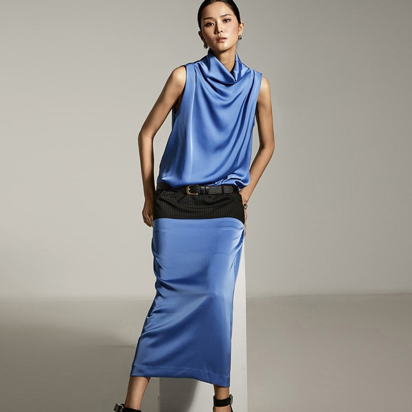 D9552 ベルトセット サテン ワンピース 24,724円