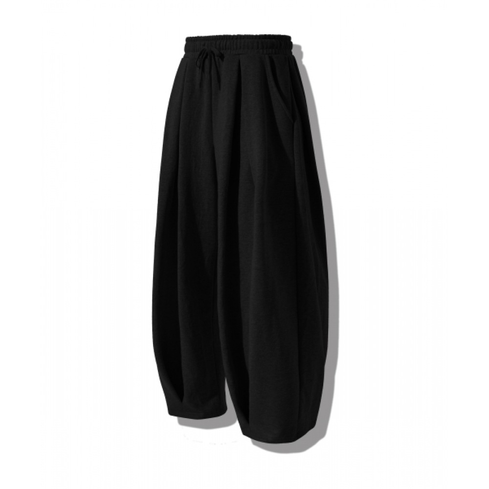 LIKE THE MOST ピンタックバルーンワイドスウェットパンツ_ブラック