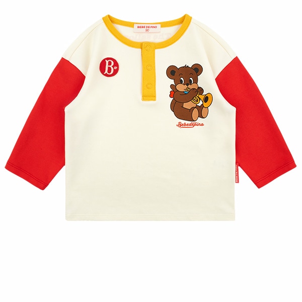 韓国人気ブランドベビーマカロンカラーブロックTシャツ