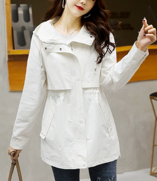 レディース コート モッズコート ミディアム 長袖 襟なし ワイド ファスナー ポケット 切り替えデザイン 大人可愛い シンプル カジュアル おしゃれ かっこいい ラフ メンズライク ボーイッシュ