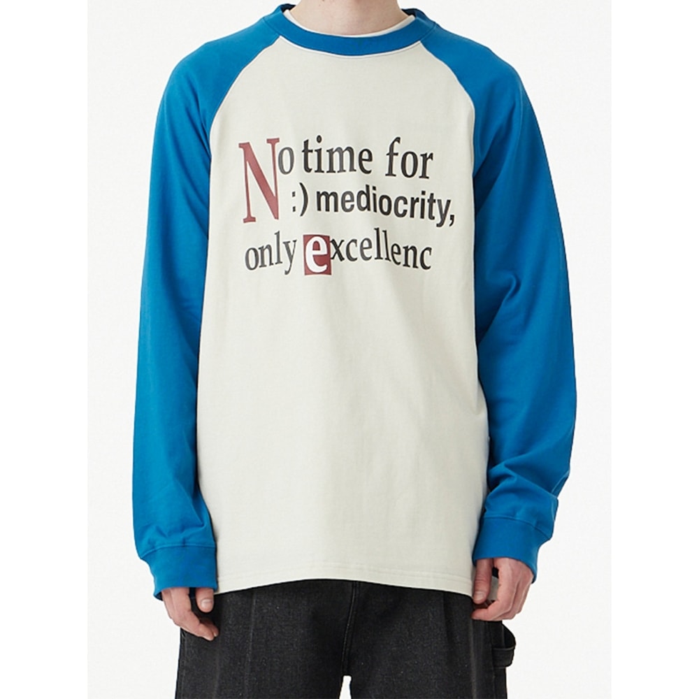 URBANAGE ノータイムラグランロングスリーブブルー