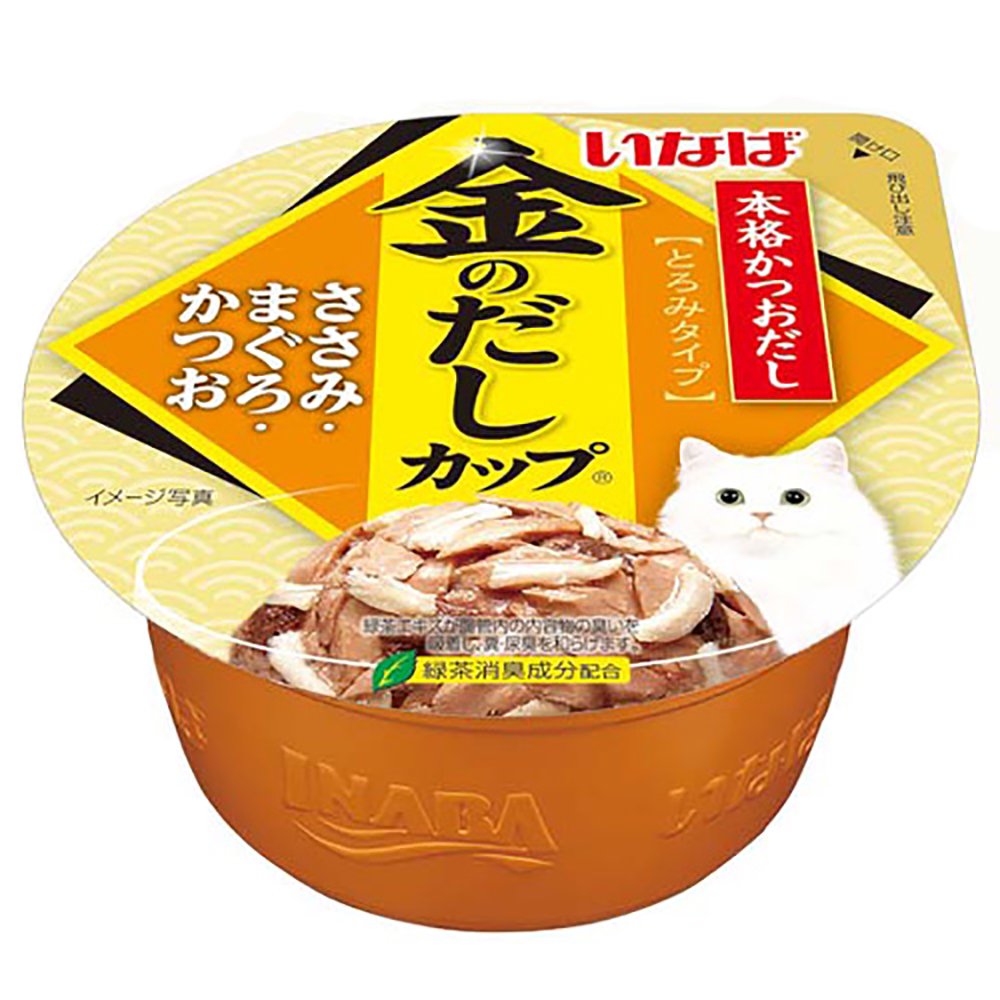 いなば　金のだし　カップ　ささみ・まぐろ・かつお　７０ｇX４８個　キャットフード　ＣＲＣ35―20―20―50―00