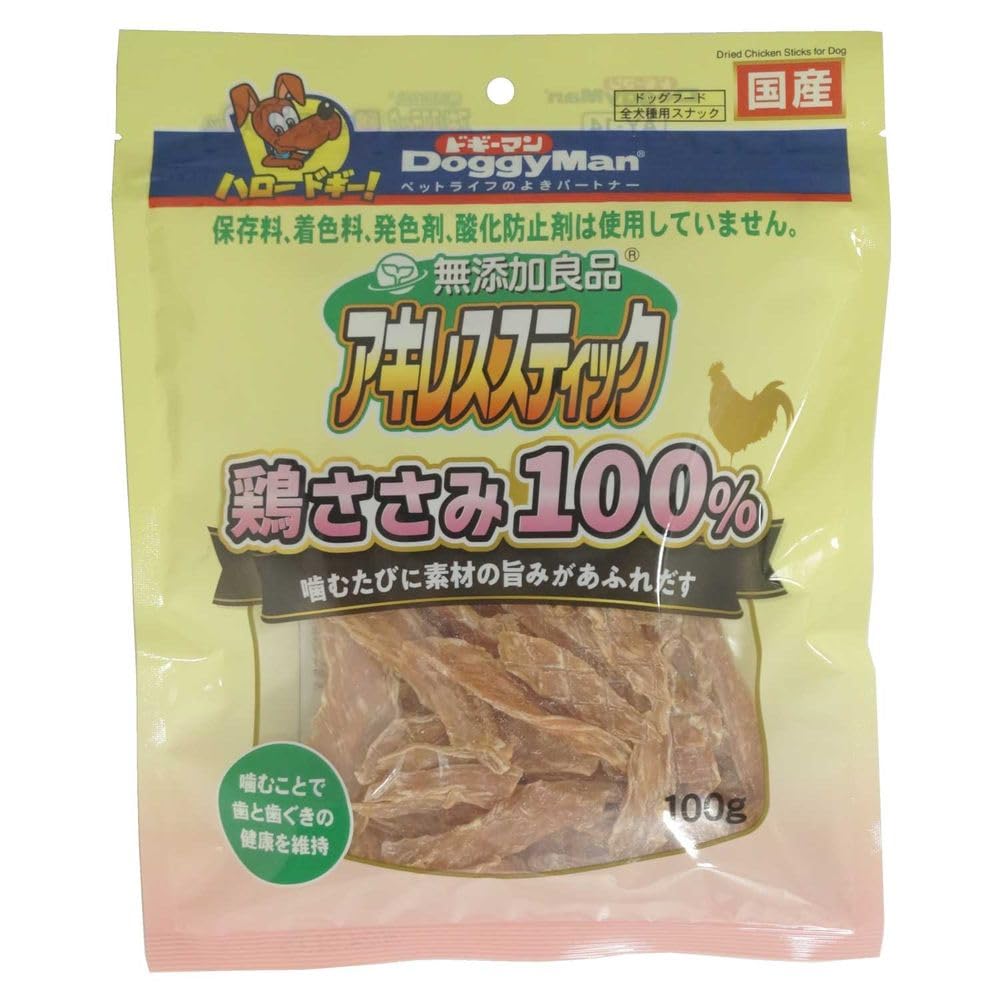 （まとめ買い）ドギーマン 無添加良品 アキレススティック 鶏ささみ100％100g 犬用おやつ 【×5】 5,100円