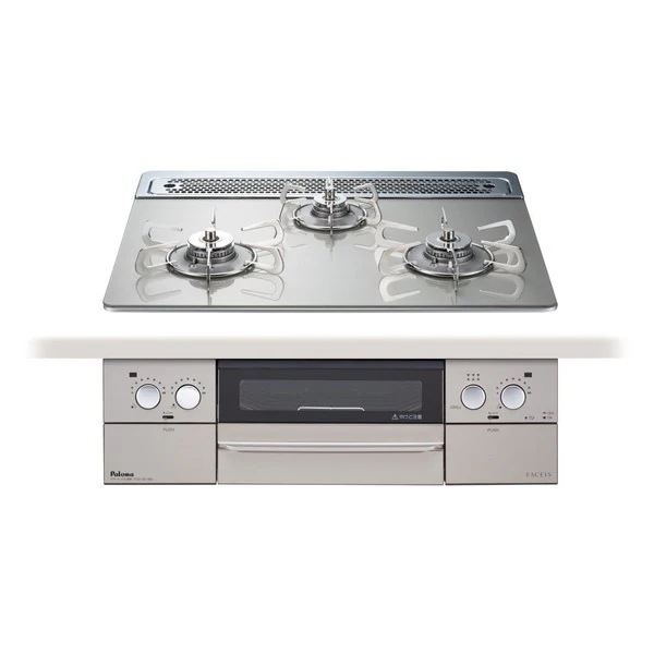 ビルトインガスコンロ 都市ガス用 両側強火タイプ 幅60cm PD-873WT-60GH-13A シャインシルバー FACEIS