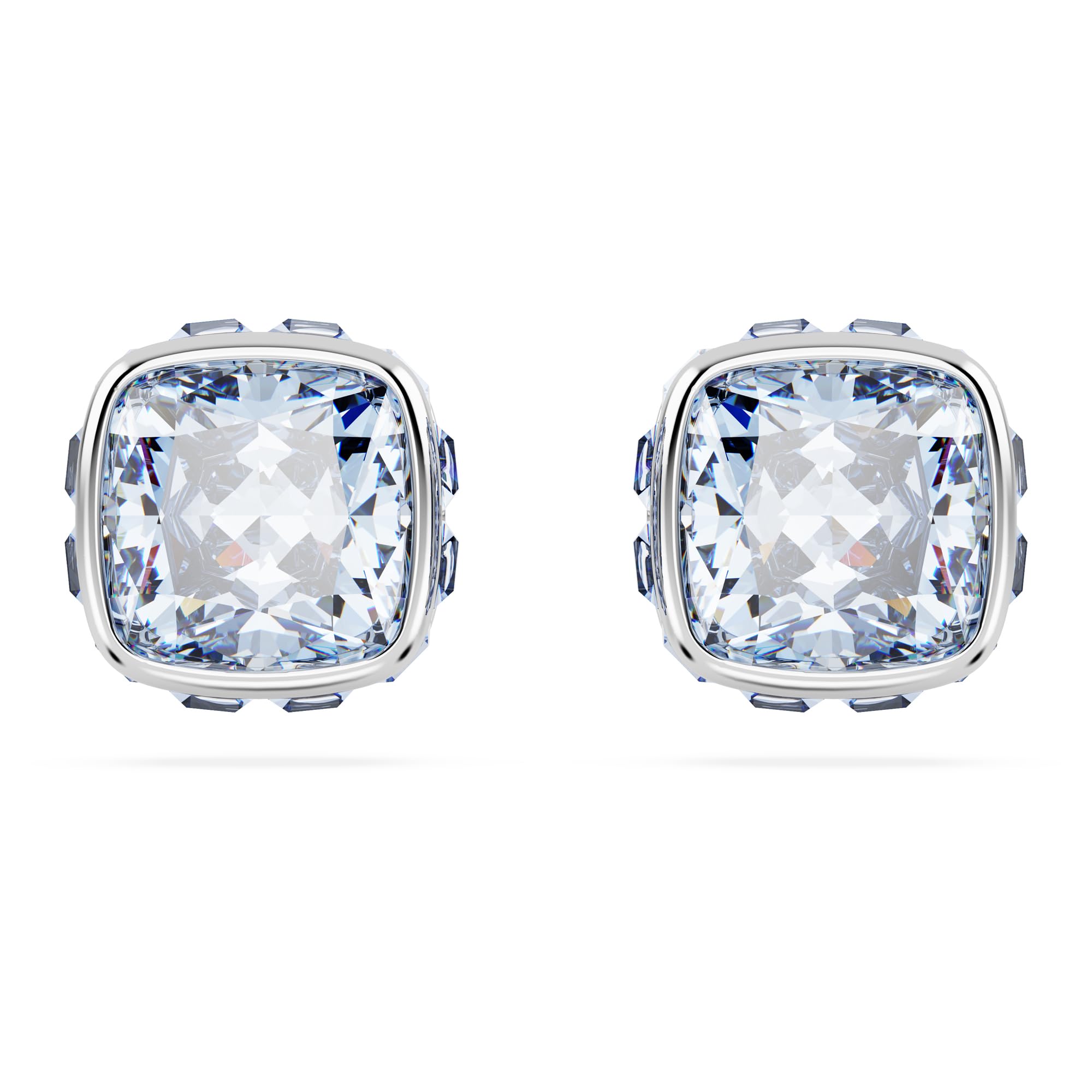 【公式】【スワロフスキー】Birthstone スタッドピアス スクエア・カット 3月 ブルー ロジウム・プレーティング [正規輸入品]