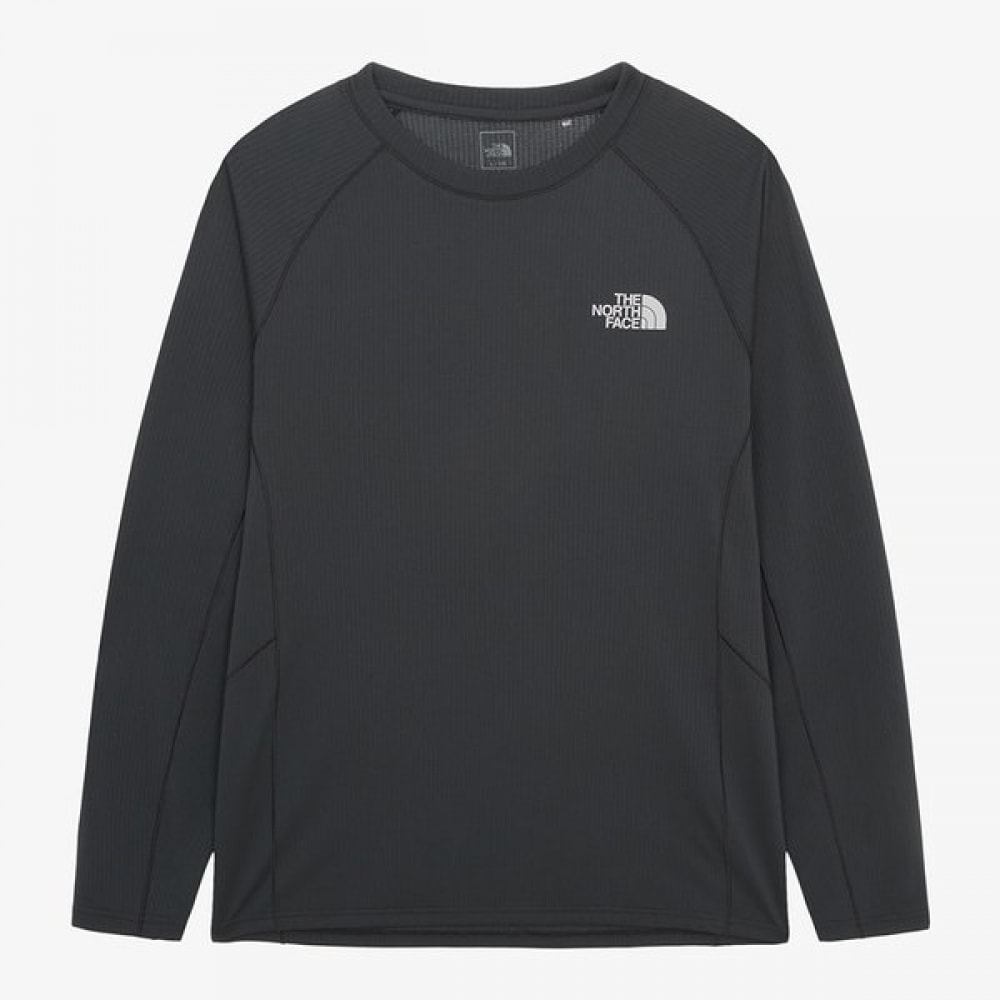 [ノースフェイス公式] NT7TR02B メンズビースティーロングスリーブラウンドTシャツ_チャコール