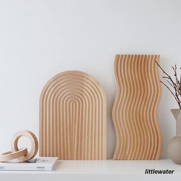 ウッドトレイ トレー アーチ ウェーブ型 ナチュラル 木 木製 オブジェ ディスプレイ インテリア 韓国インテリア 雑貨 新生活