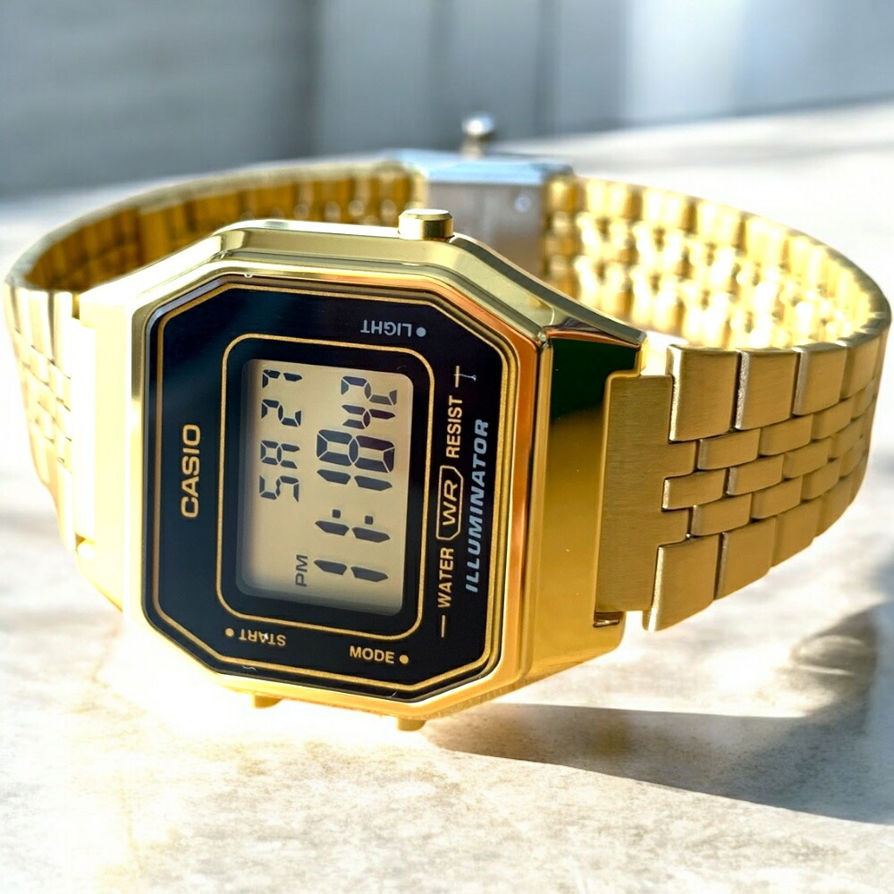 海外モデル カシオ CASIO 腕時計 メンズ レディース キッズ ユニセックス チプカシ デジタル クオーツ 防水 シンプル ゴールド メタルバンド 中学生 高校生 プレゼント ギフト 誕生日 時計