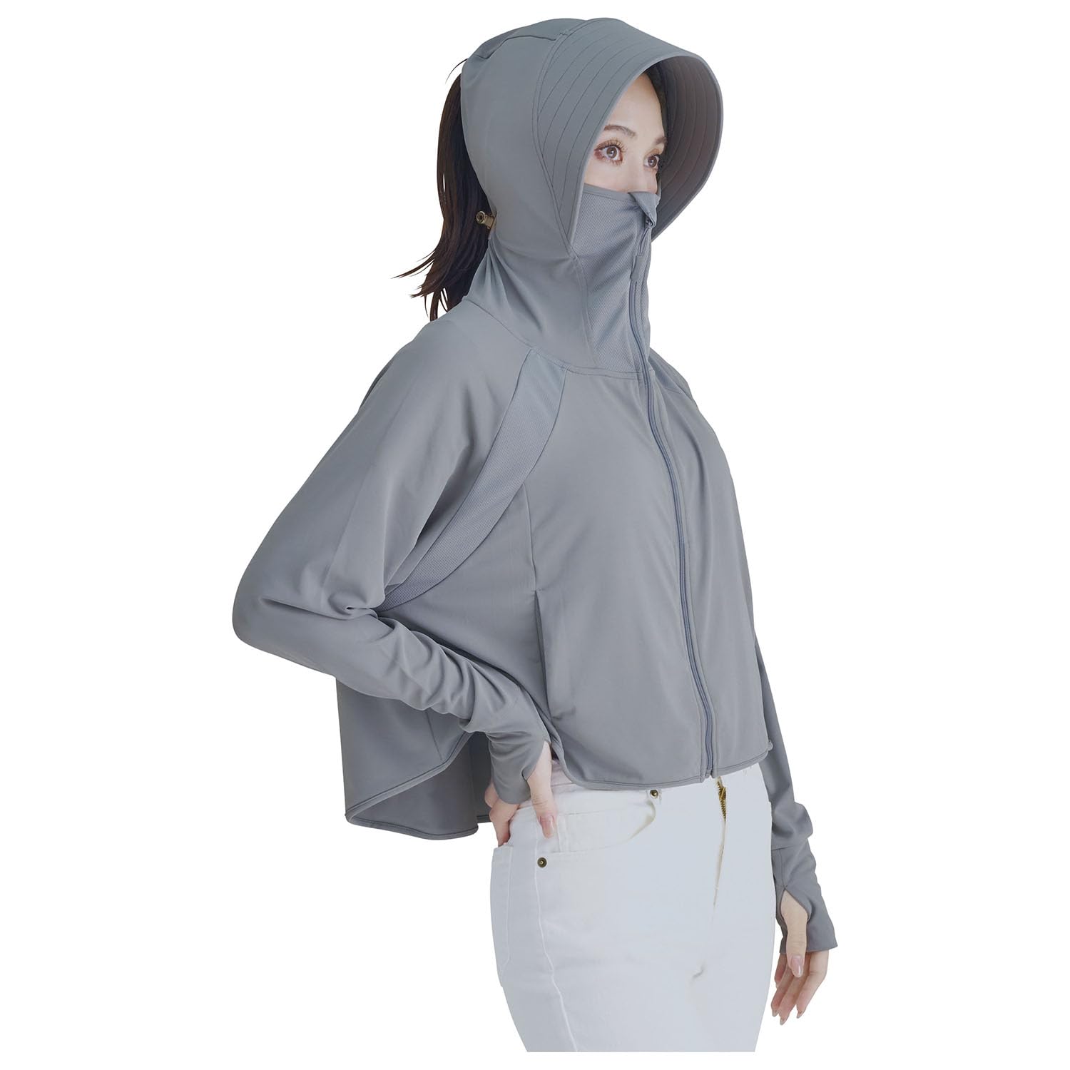 コジット サンブロックラボ 絶対日焼けしたくない人用 日差しから上半身完全ガード サラッとした着心地 日焼け対策 日差し対策 猛暑対策 UVカット 吸水速乾 接触冷感