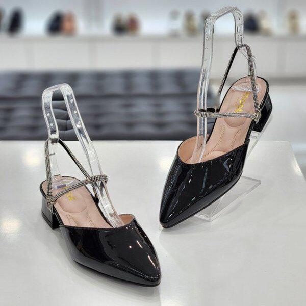 女性エナメルツーウェイサンダルミュール122403ブラック_JK