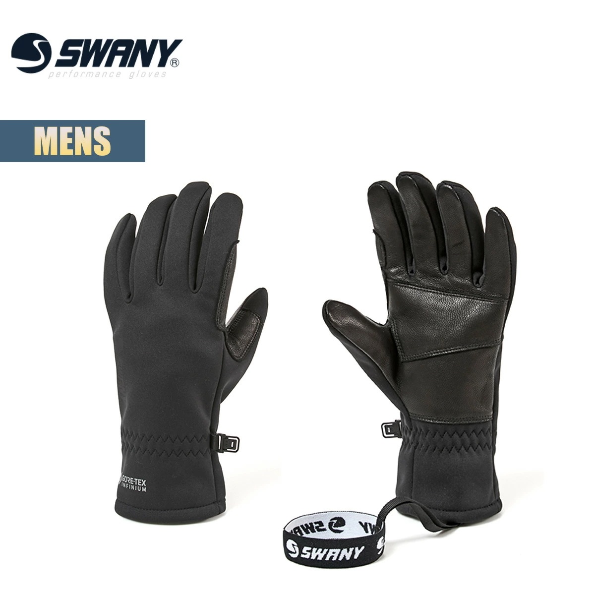 グローブ 手袋 メンズ シン レザー スノーボードグローブ ゴアテックス マルチグローブ 防寒 撥水 山羊革 リーシュコード RC-230 スノーグローブ スノーボード スノボ 正規品