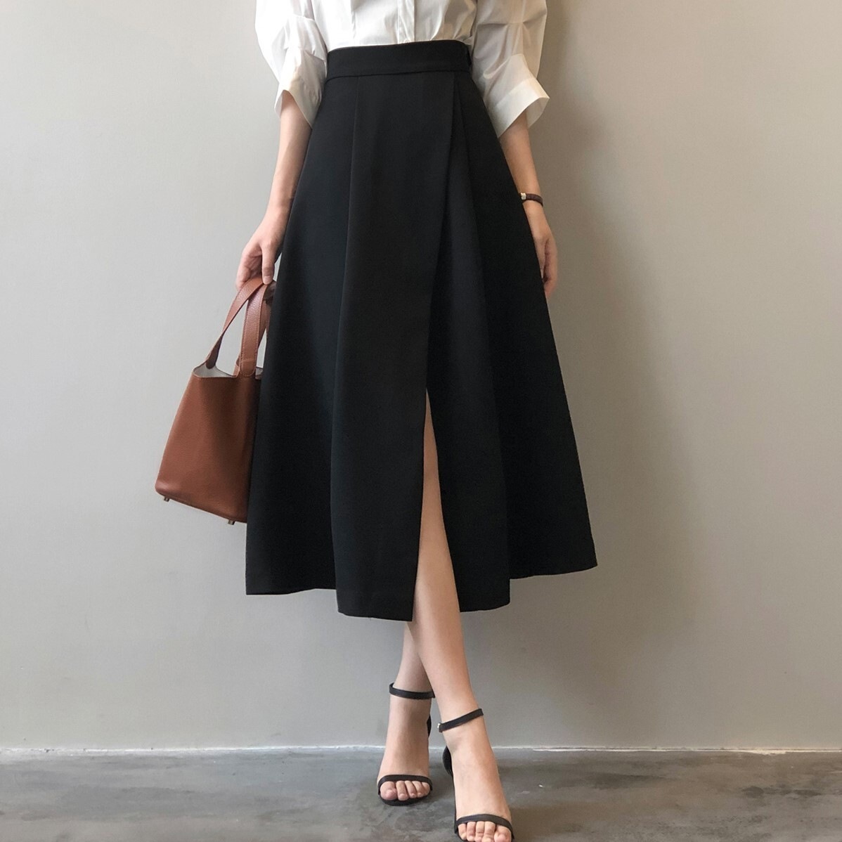 スカート フレアスカート 膝下 ミモレ ミモレ丈 フレア Aライン ハイウエスト かわいい 大人可愛い きれいめ シンプル カジュアル 大人 上品 お洒落 レトロ 大人女子 こなれ感 キュート