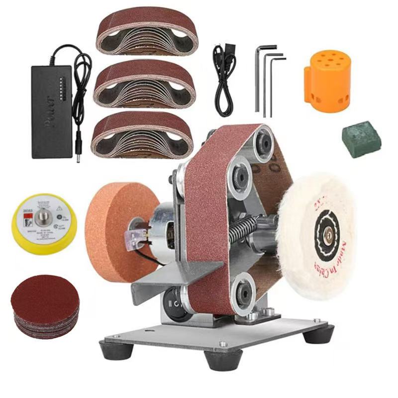 ベルトサンダー 電動砂帯機 電動ベルトサンダー 7段階変速 正逆回転モード切替 ベルトサンダー 卓上 ミニタイプ 4000-9000rpm 木材や金属や包丁の研磨作業