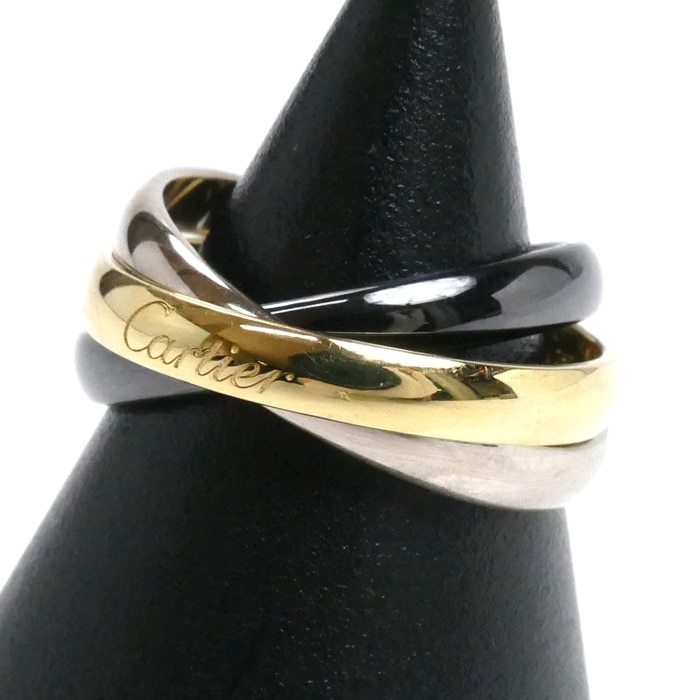 CARTIER カルティエ K18YG/K18WG/セラミック トリニティ リング・指輪 B4235651 11.5号 51 5.9g 日本/中国/EU限定 レディース 中古 美品 99,000円