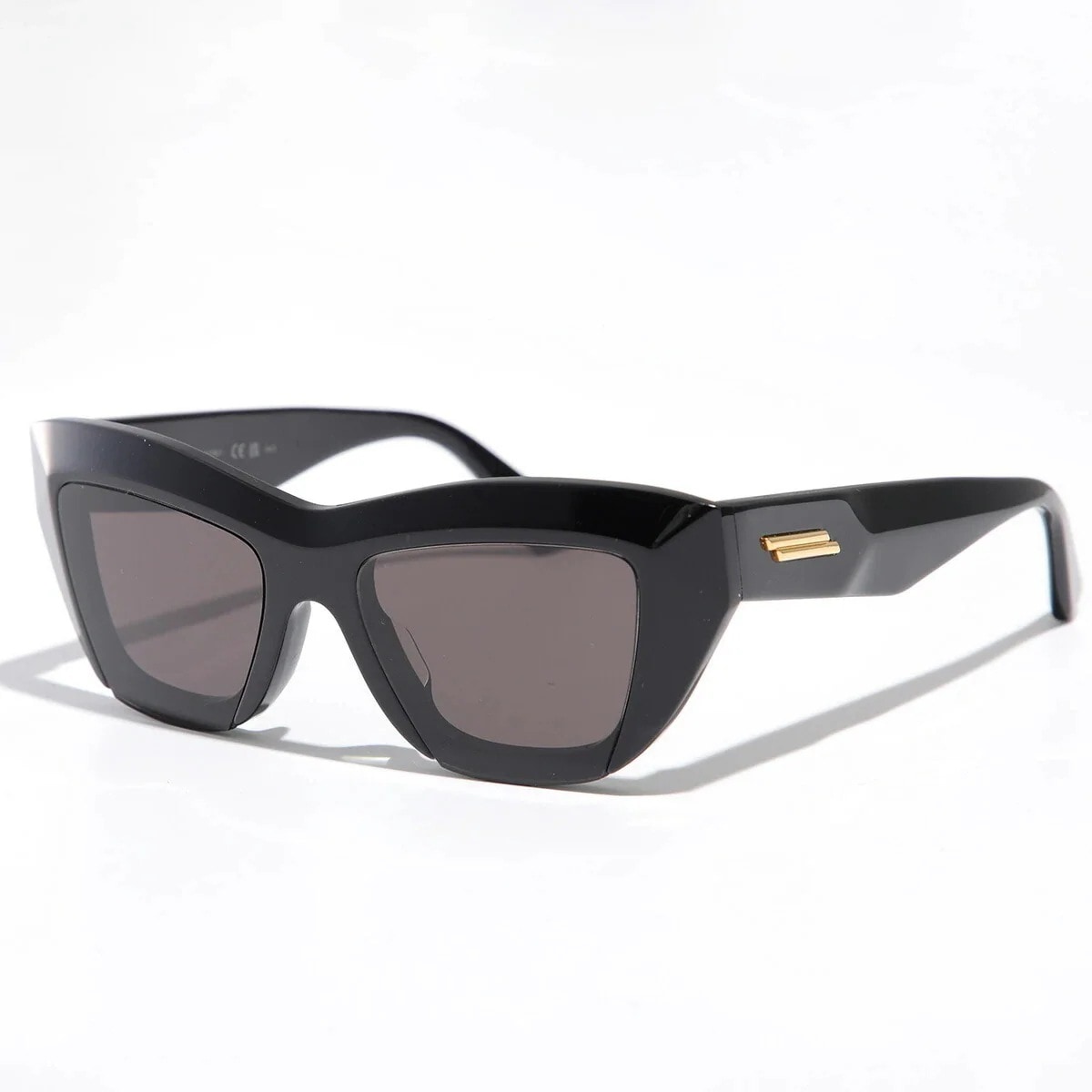 BOTTEGA VENETA ボッテガヴェネタ サングラス BV1218S レディース メンズ キャットアイ型 セルフレーム フルリム ロゴ アイウェア 001/BLACK-BLACK-GREY 【m