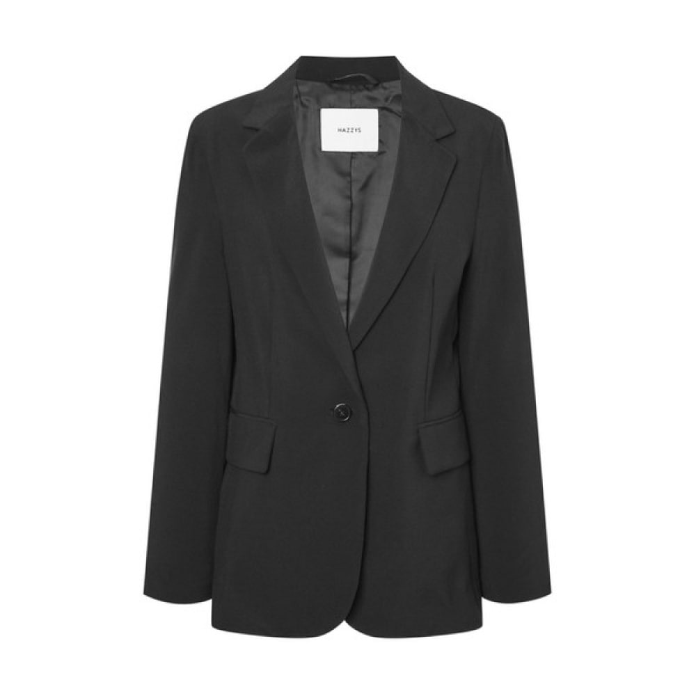 [ヘッジズレディース] 24SS ブラックソリッドカラーウールブレンドロングスリーブジャケット WSJA4B791BK