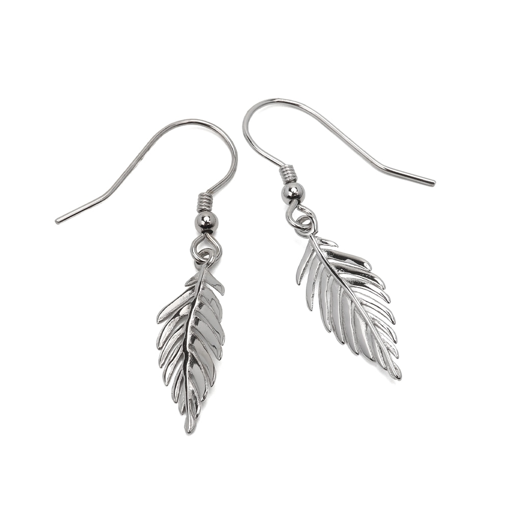 925 ピアス リーフ フェザー [ce001]