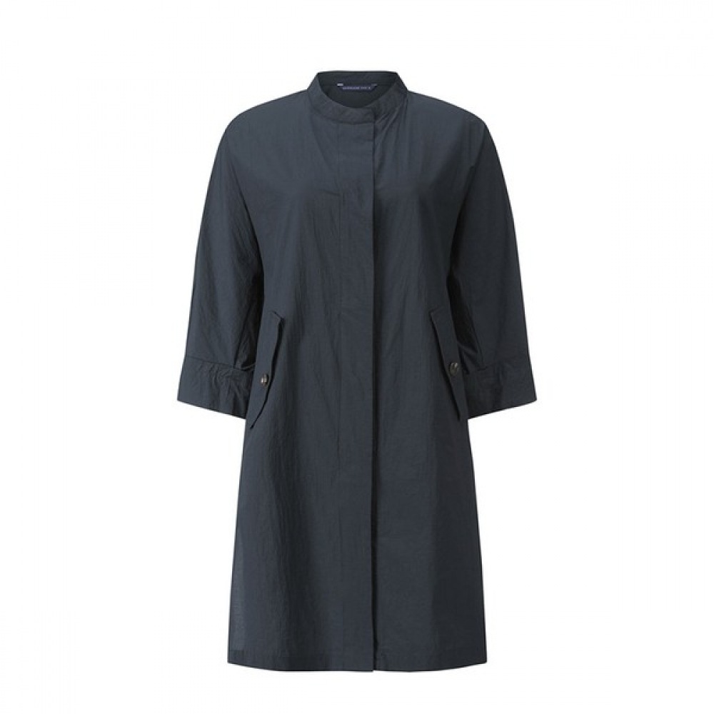 [シャトレーン] ネイビーチャイナネックベージュトレンチコートHCBMCT202