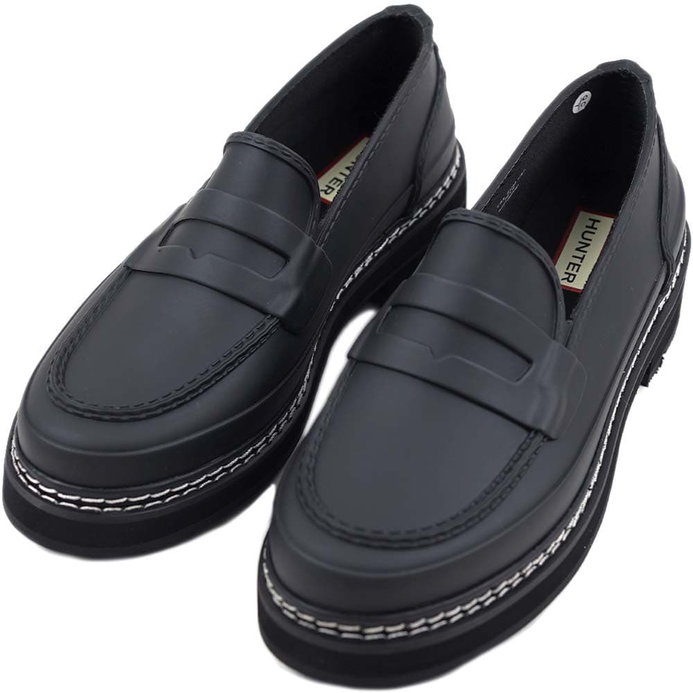 ハンター ローファー リファイン スティッチ ペニー レイン シューズ レディース 靴 雨 ブラック WFF1089RMA-BLK 13,800円