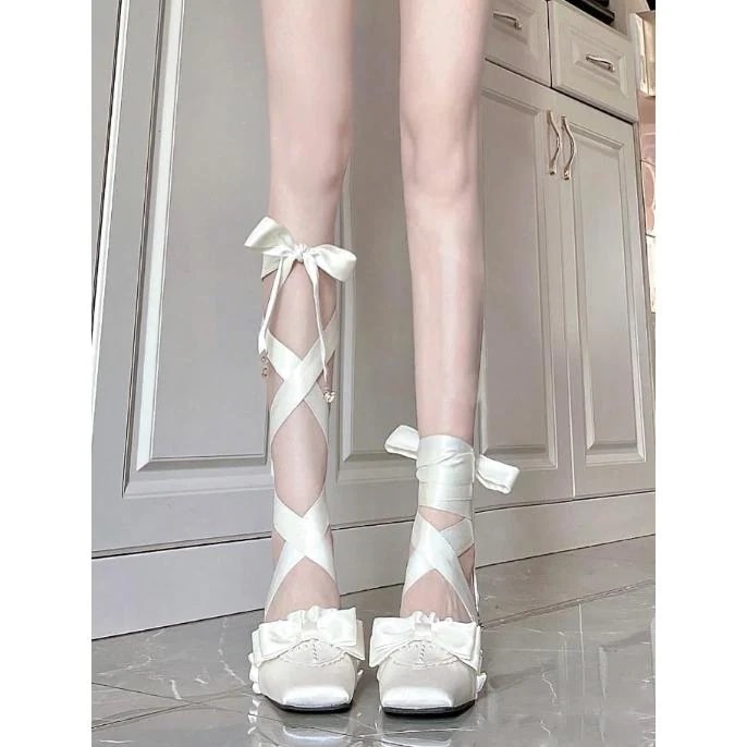 [入荷]シューズ レディース ピンク ホワイト 姫系 バレリーナ キャバ かわいい おしゃれ ロリータ 地雷系 撮影 くつ 22cm 22.5cm 23cm 23.5cm 24cm 24.5cm