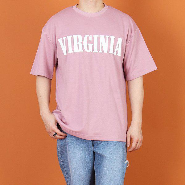 WASメンズ ビッグサイズ VIRGINIA 胸部発泡プリント半袖Tシャツ