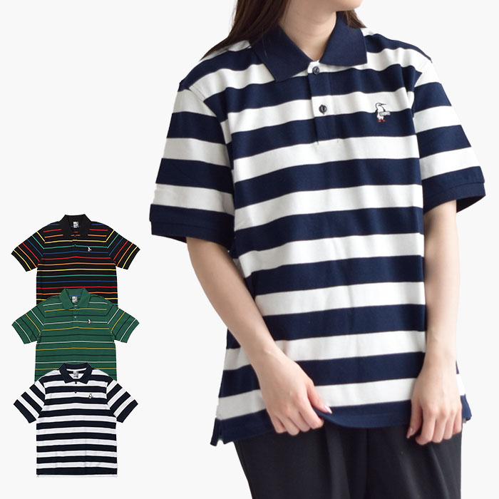 トップス ポロシャツ Booby Border Polo Shirt ブービーボーダーポロシャツ メンズ レディース ユニセックス 春 夏 秋 全3色 M-XL CH02-1192