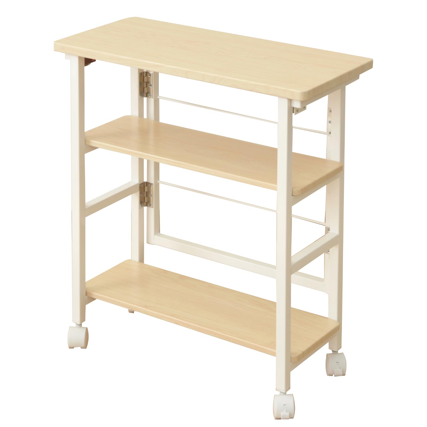 山善(YAMAZEN) キャスターを付けるだけの折りたたみ収納ラック(浅型)スリム ナチュラルメイプル PSR-5726(NM/IV) 6,292円