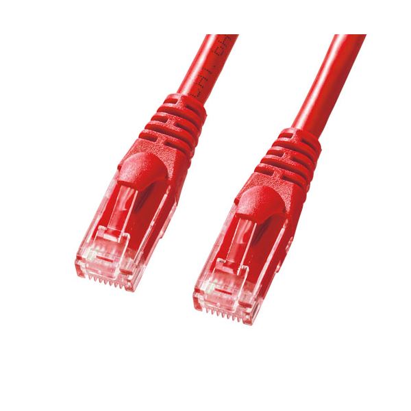 (5個セット) サンワサプライ カテゴリ6Aより線LANケーブル 10m レッド KB-T6AY-10RX5