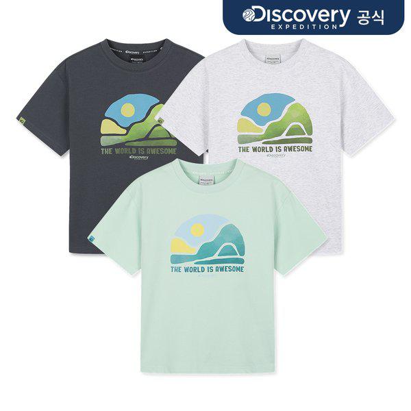 [ディスカバリー] キッズフレッシュベントサンライズグラフィック半袖Tシャツ3種択1 _