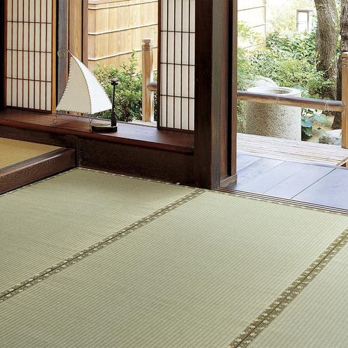【メーカー直送品】萩原 国産い草カーペット 琥珀 江戸間4.5帖