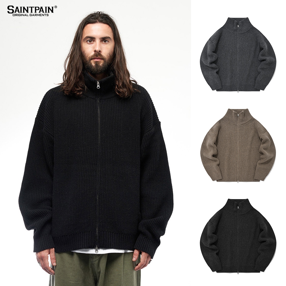 SP WOOL 2WAY FULL ZIPUP KNIT JACKET-3 COLOR