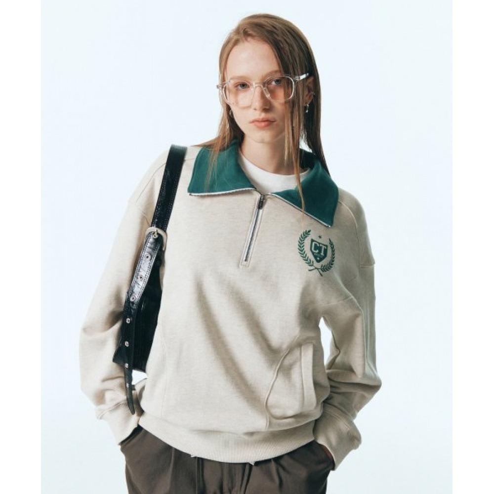 CITY BREEZE (CITY BREEZE) (UNI) ハーフジップアップスウェットシャツ_