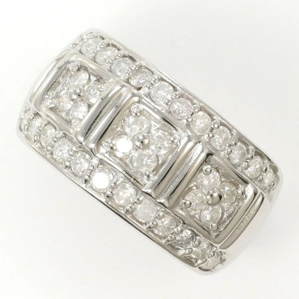 PT900 プラチナ リング 17.5号 ダイヤ 1.00 カード鑑別書 ジュエリー 中古