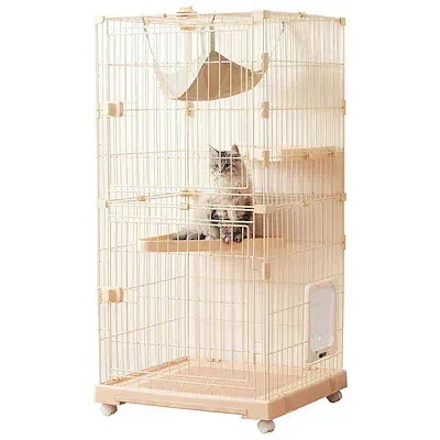 【急速出荷】猫 ケージ キャットケージ 2段 自由組み合わせ トレー付き 猫ドア付き ハンモック付き 大型 猫ゲージ キャスター付き おしゃれ キャットハウス ネコ ハウス 多段 留守番