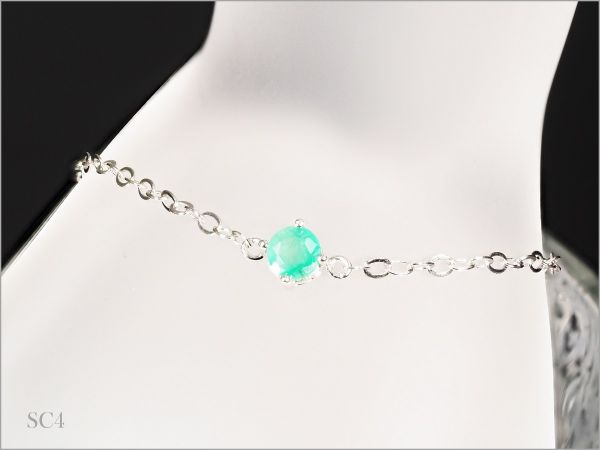 一粒 天然 エメラルド ブレスレット 約0.75ct SC-4 プレゼント 最高