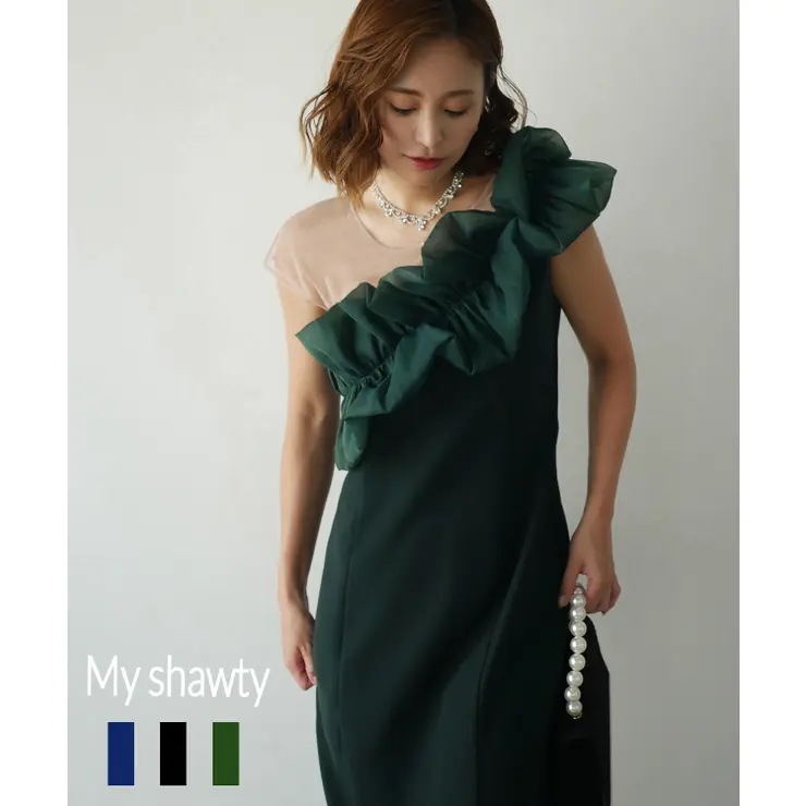 SHINY FRILL DRESS