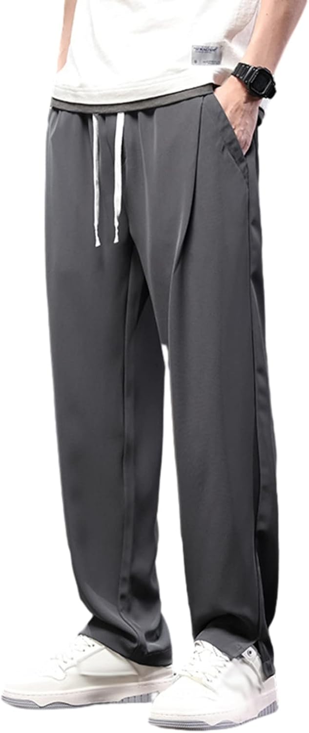 ズボン ロングパンツ メンズ カジュアル ストレート ワイドパンツ 韓国風 おしゃれ アイスシルク 薄手 通気性 スポーツウェア 汗染み防止 気持ちいい 耐摩耗性 量 ストリート イージー 7,283円