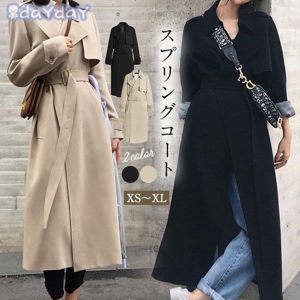 トレンチコート レディース スプリングコート 定番 春コート ロングコート きれいめ おしゃれ アウター 春物 春服 大きいサイズ 30代 40代 50代