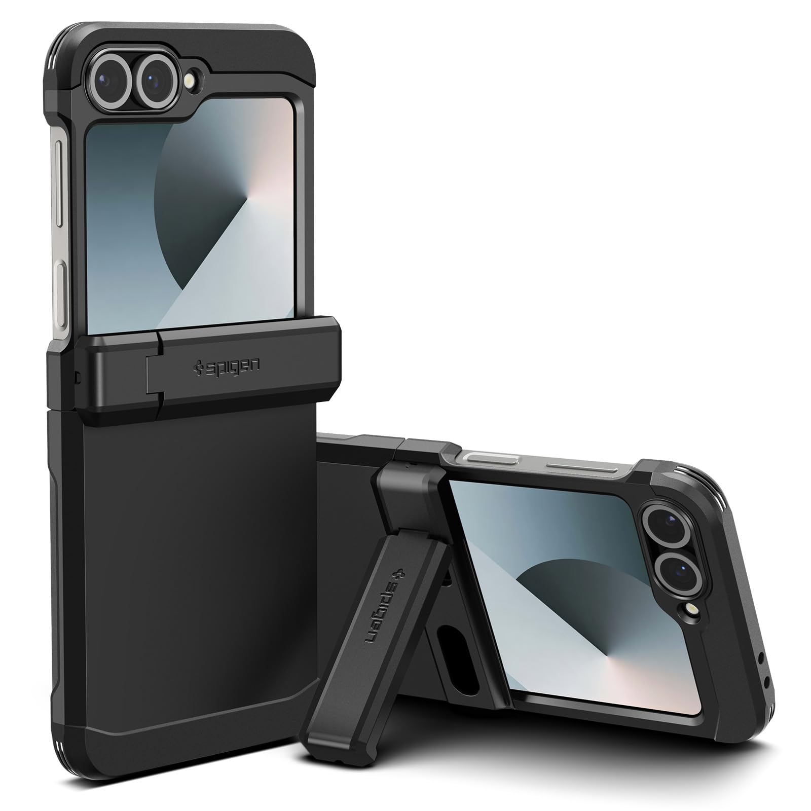 Spigen Galaxy Z Flip 6 ケース スタンド付き 強力保護 ヒンジ保護 背面保護 全面保護 耐衝撃 ワイヤレス充電対応 ギャラクシー Z フリップ 6 タフ・アーマー ACS0784