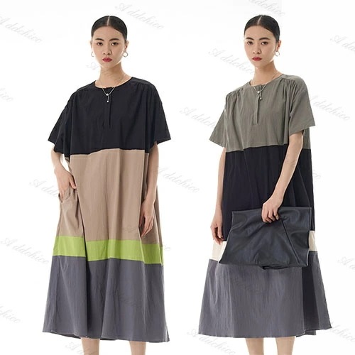 ロングワンピース マキシ丈ワンピ ゆるワンピ ワンピース 綿 コットン 半袖 レディース 春 夏 ワンピ マタニティ お洒落 大人 着痩せ きれいめ マキシ丈ワンピース OL 通勤 体型カバー 上品