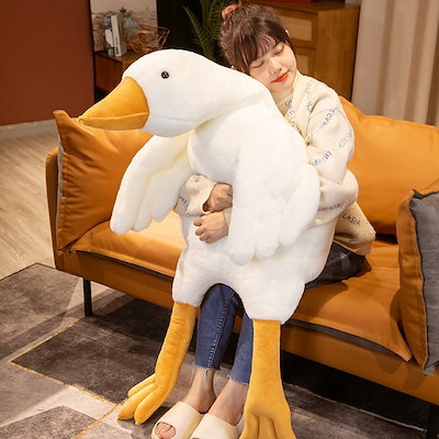 超かわいい大きな白いガチョウの動物ぬいぐるみ枕...のサムネイル