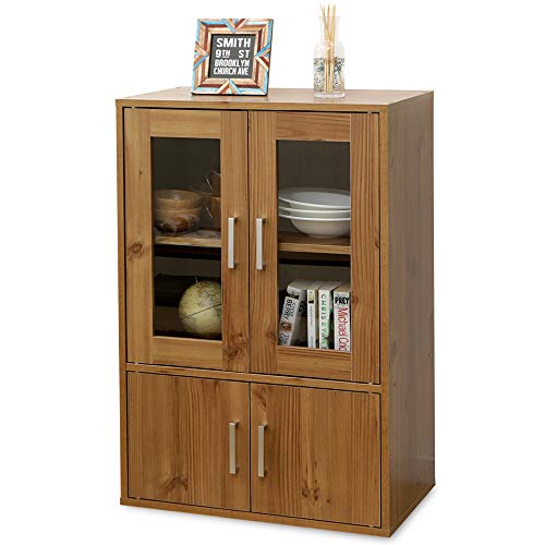 アイリスオーヤマ 食器棚 一人暮らし ミニ スリム 幅60奥行38.8高さ90cm ナチュラル GKN-9060