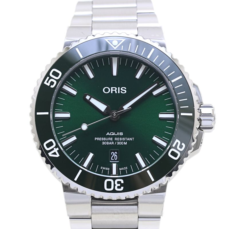 アクイス デイト 01 733 7730 4157-07 8 24 05PEB 【保護シール付き】 【未使用】 腕時計 メンズ ステンレススチール /40073