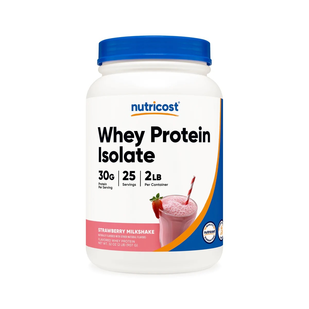 [USA] Nutricost ニュートリコスト Whey Protein Isolate Powder Strawberry (2 LB)